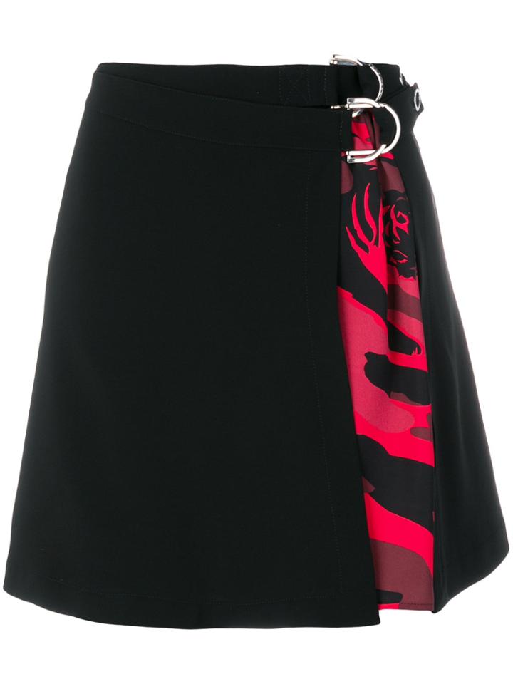 Versace Jeans Camo Print Mini Wrap Skirt - Black