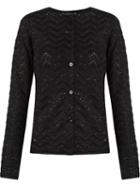 Cecilia Prado Round Neck Knitted Cardigan, Women's, Size: P, Black, Acrylic/polyamide/viscose