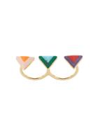 Fendi Rainbow Double-finger Ring - Metallic