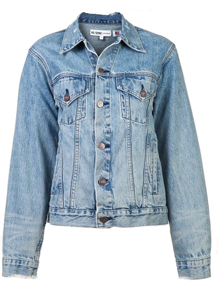 Re/done Perfect Oversized Trucker Jacket - Blue