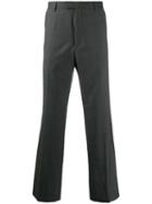 Prada Checked Straight-leg Trousers - Grey