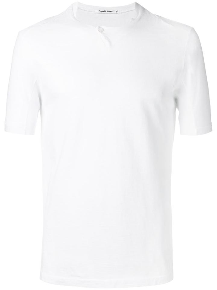 Transit Plain T-shirt, Men's, Size: 44, White, Cotton/linen/flax