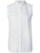 Brunello Cucinelli Sleeveless Shirt, Women's, Size: Small, White, Cotton/polyamide/spandex/elastane