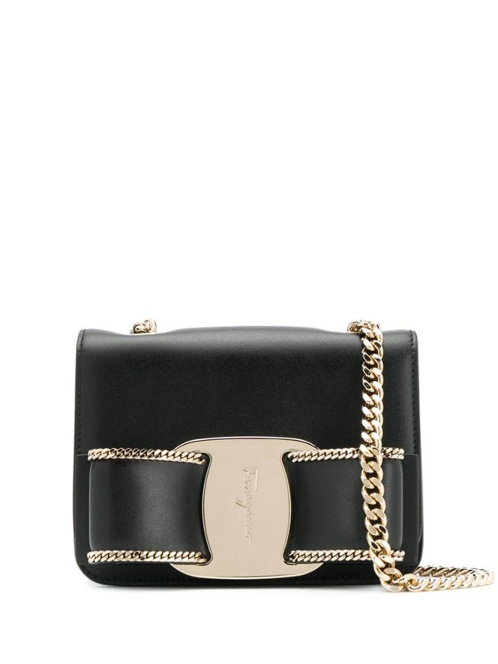 Salvatore Ferragamo Chain Bow Cross Body Bag - Black