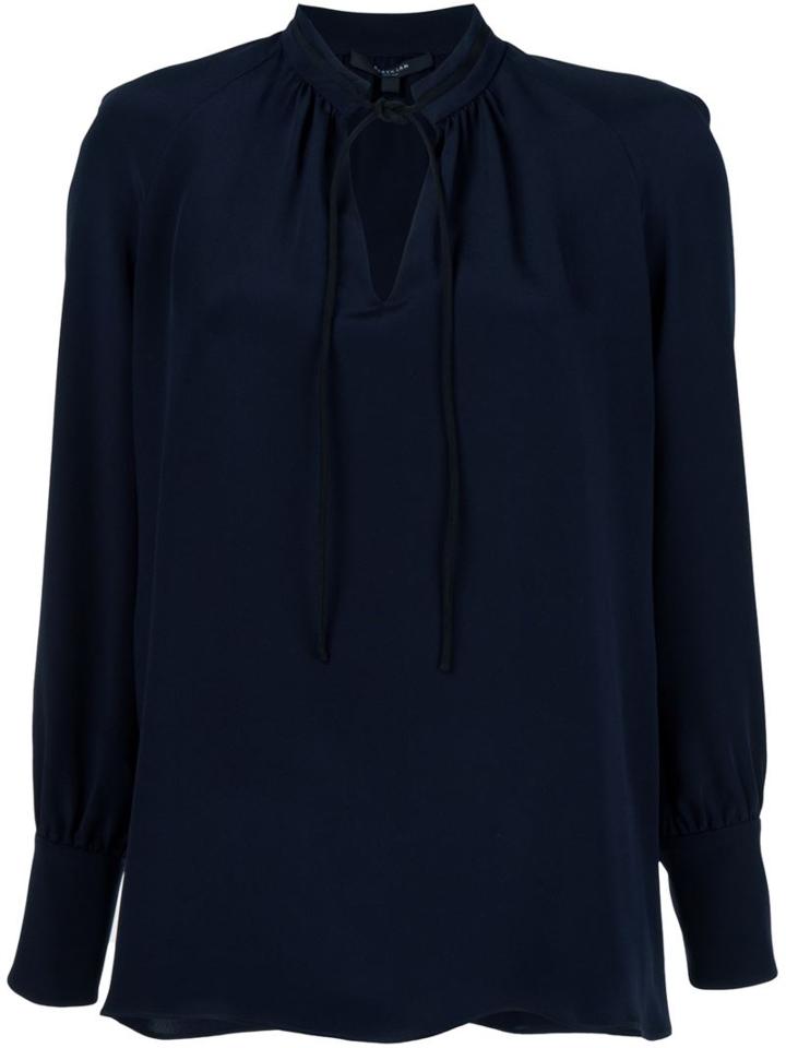 Derek Lam Drawstring Neck Detail Blouse, Women's, Size: 48, Blue, Silk