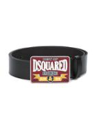 Dsquared2 Kids Logo Plaque Belt, Boy's, Size: 62 Cm, Black
