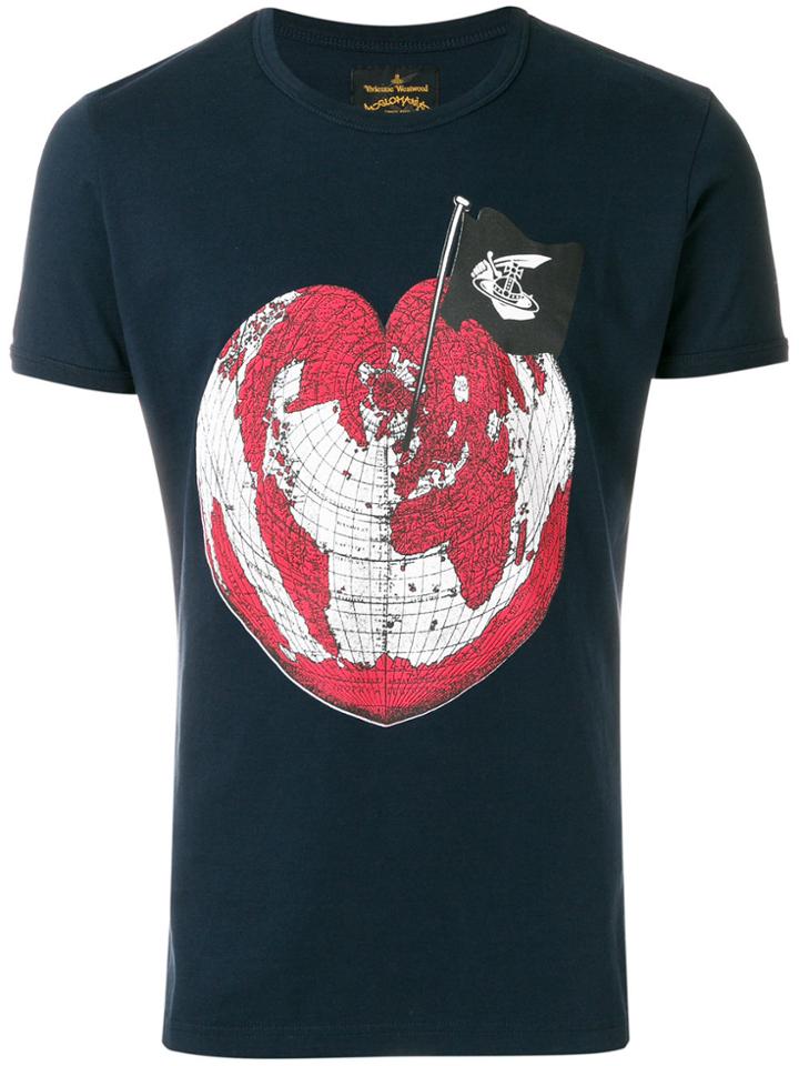 Vivienne Westwood Anglomania World Heart Logo T-shirt - Blue