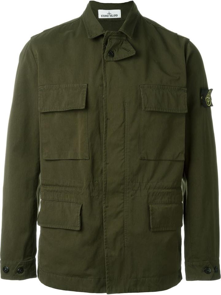 Stone Island Logo Sleeve Military Jacket