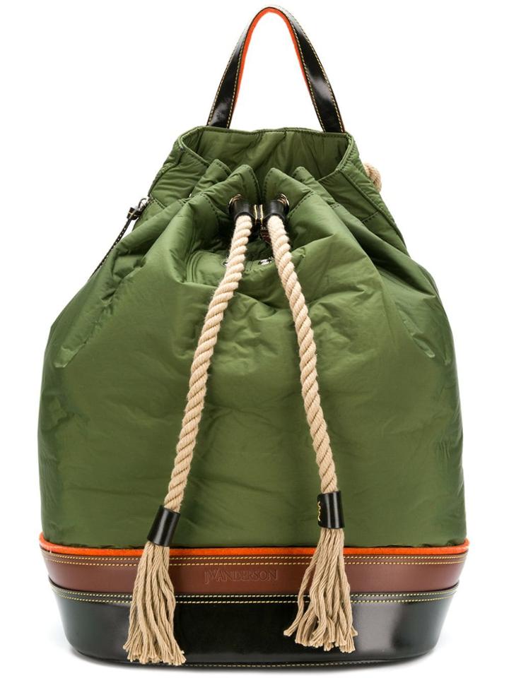 Jw Anderson Colour-block Drawstring Backpack - Green