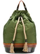 Jw Anderson Colour-block Drawstring Backpack - Green