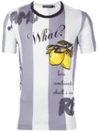 Dolce & Gabbana Lemon Print Striped T-shirt
