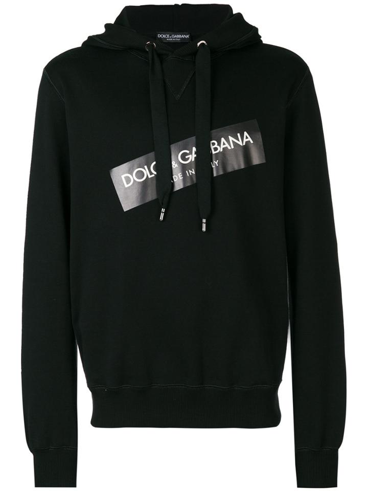 Dolce & Gabbana Logo Patch Hoodie - Black