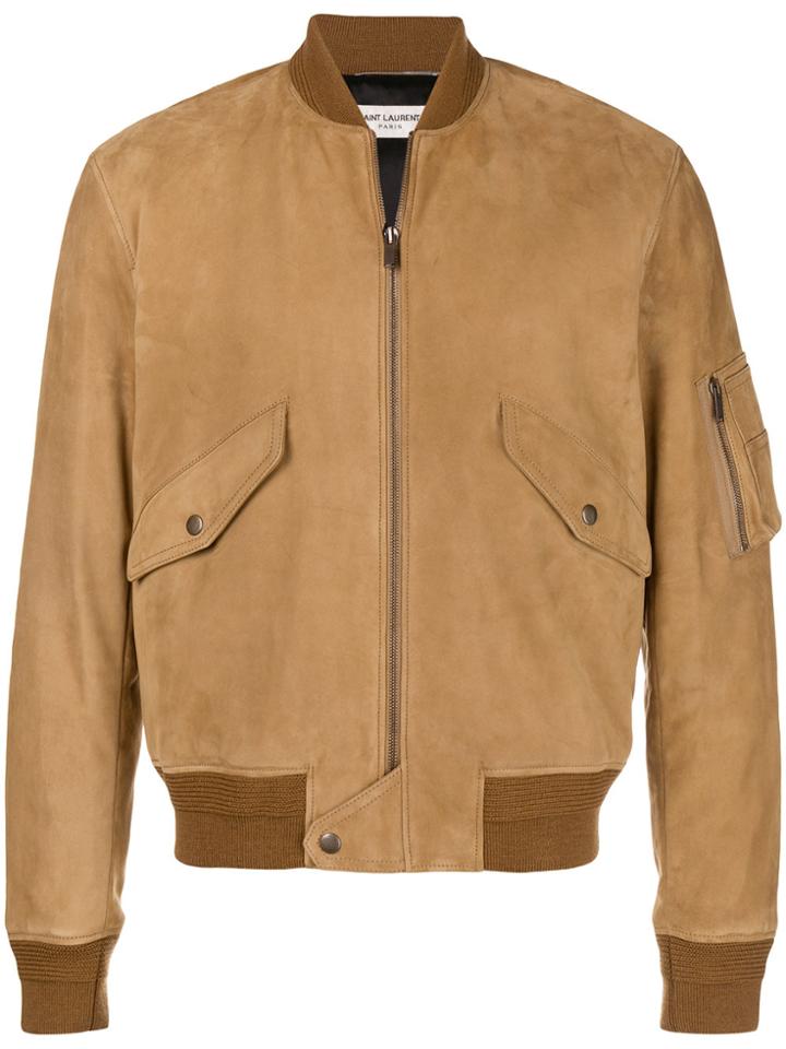 Saint Laurent Bomber Jacket - Nude & Neutrals