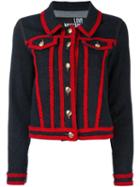 Love Moschino Contrasting Trim Denim Jacket, Women's, Size: 40, Blue, Cotton/spandex/elastane/polyester