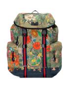 Gucci Flora Snake Print Backpack - Green