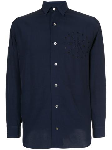 Y's By Yohji Yamamoto Vintage Perforated Chest Detail Shirt - Blue