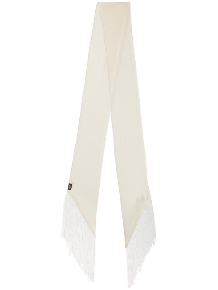 Rockins White Classic Neck Tie Scarf - Nude & Neutrals