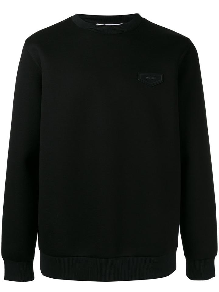 Givenchy Logo Plaque Sweatshirt, Men's, Size: Medium, Black, Viscose