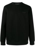Givenchy Logo Plaque Sweatshirt, Men's, Size: Medium, Black, Viscose