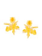 Lele Sadoughi Flower Silhouette Drop Earrings - Yellow & Orange