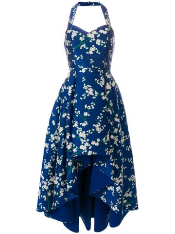 Alice+olivia Asymmetric Floral Print Dress - Blue
