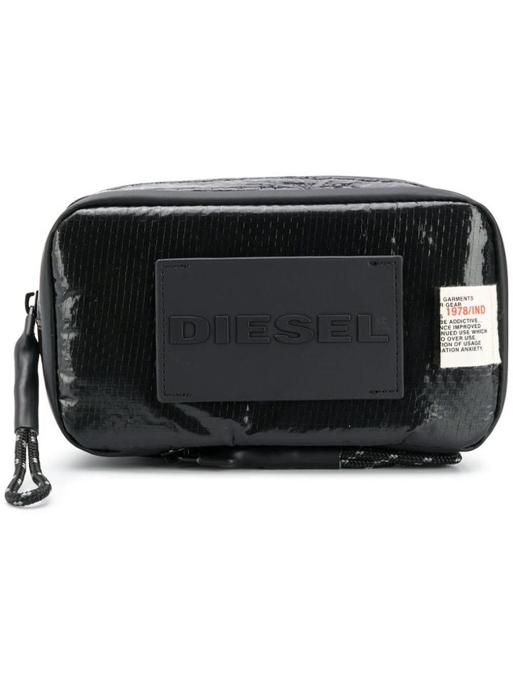 Diesel Monochrome Logo Makeup Pouch - Black
