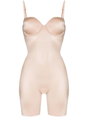 Spanx Suit Your Fancy Mid-thigh Bodysuit - Champagne Beige