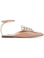 Sergio Rossi Embellished Square Toe Pumps - Pink