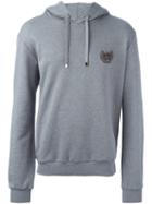 Dolce & Gabbana Embroidered Crown Hoodie, Men's, Size: 48, Grey, Cotton/polyester/metallic Fibre/copper