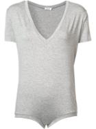 Alix - V-neck T-shirt Body - Women - Spandex/elastane/modal - L, Grey, Spandex/elastane/modal