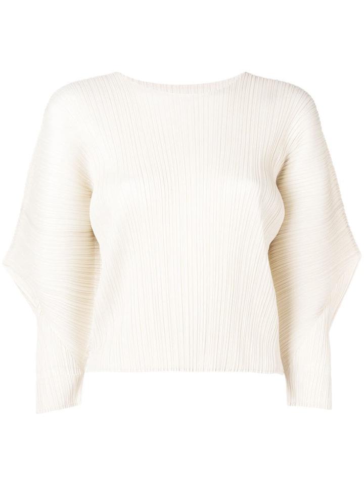 Pleats Please By Issey Miyake Puff-sleeve Blouse - Neutrals