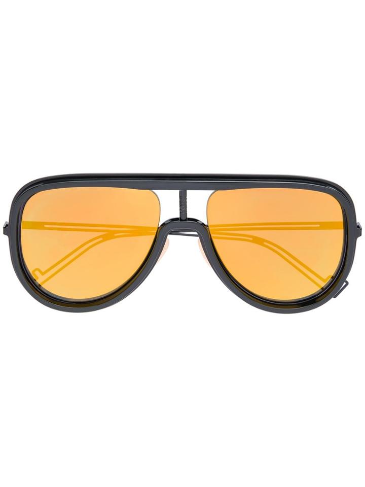 Fendi Eyewear Futuristic Statement Lens Sunglassesovers - Black