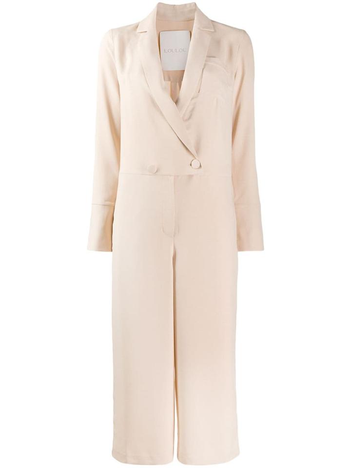 Loulou Double-breasted Jumpsuit - Neutrals