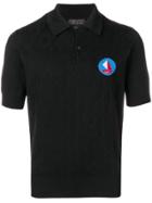 Prada Knitted Logo Polo Shirt - Black