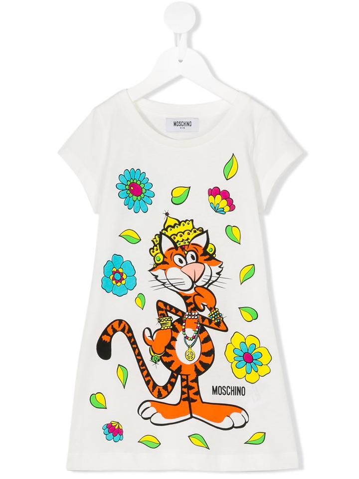 Moschino Kids Tiger Print Dress, Girl's, Size: 8 Yrs, Red