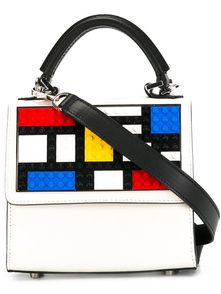 Les Petits Joueurs Lego Motif Tote, Women's, White, Leather