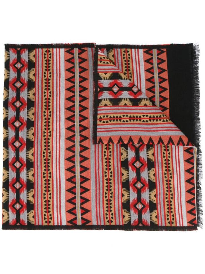 Valentino Tribal Print Scarf, Men's, Silk/wool
