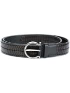 Salvatore Ferragamo - Woven Gancio Belt - Men - Leather - 105, Black, Leather