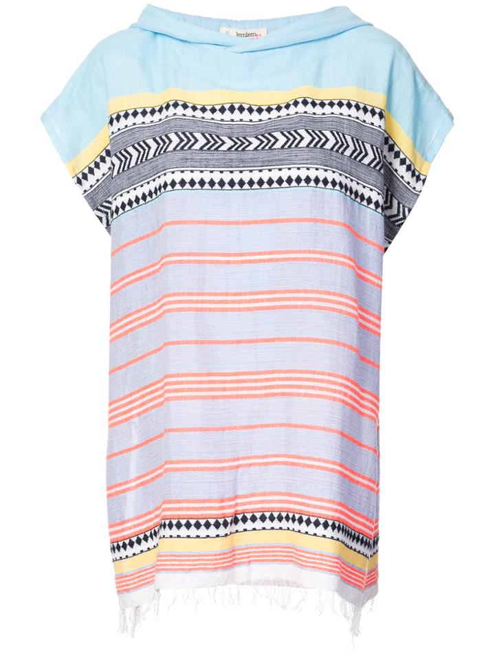 Lemlem Sofia Shortsleeved Hoodie - Blue