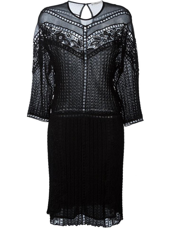 Blumarine Embroidered Panel Fine Knit Dress
