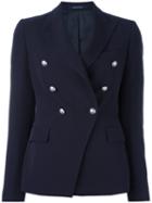 Tagliatore Double Breasted Blazer, Women's, Size: 40, Blue, Cupro/polyester/spandex/elastane