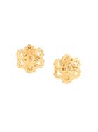 Chanel Pre-owned Cut Off Cc Flower Earrings - Gold