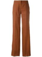Max Mara Flared Pants, Women's, Size: 42, Brown, Linen/flax