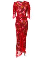 Preen By Thornton Bregazzi Agnes Floral Tulle Dress - Red