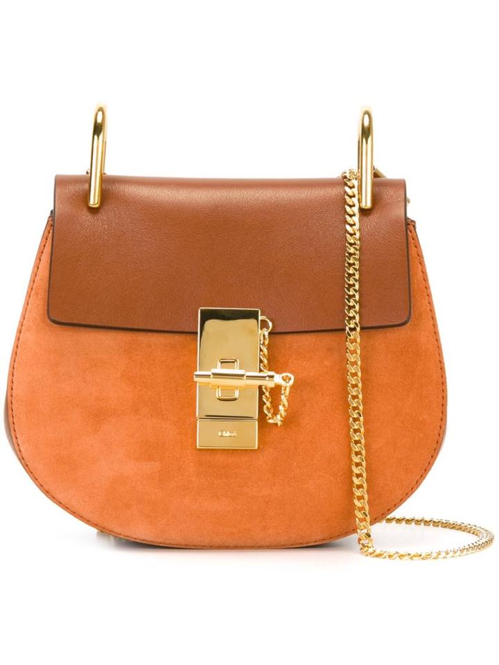 Chloé Mini 'drew' Shoulder Bag, Women's, Brown, Calf Suede/calf Leather