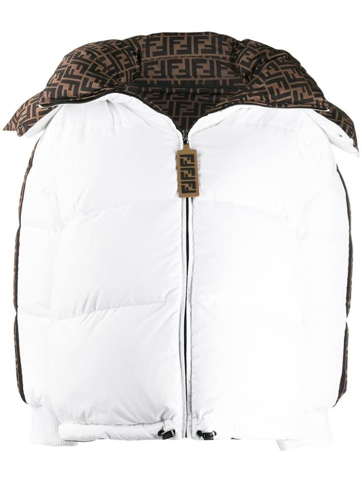 Fendi Zucca Puffer Jacket - White