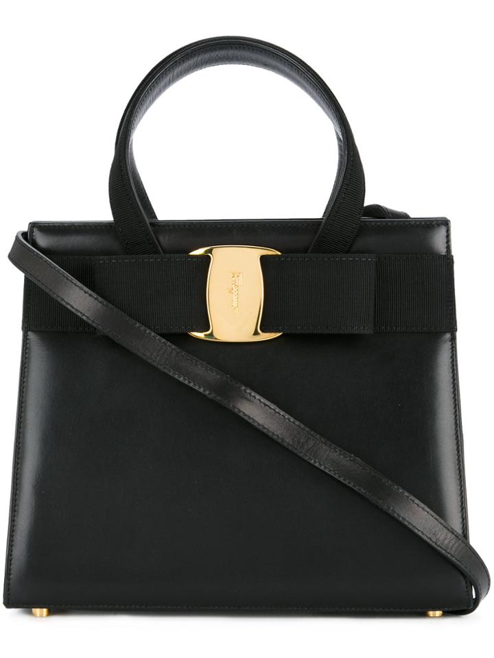 Salvatore Ferragamo Vintage Vara Bow 2way Handbag - Black