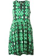 P.a.r.o.s.h. Geometric Print Day Dress, Women's, Size: Small, Green, Cotton/spandex/elastane