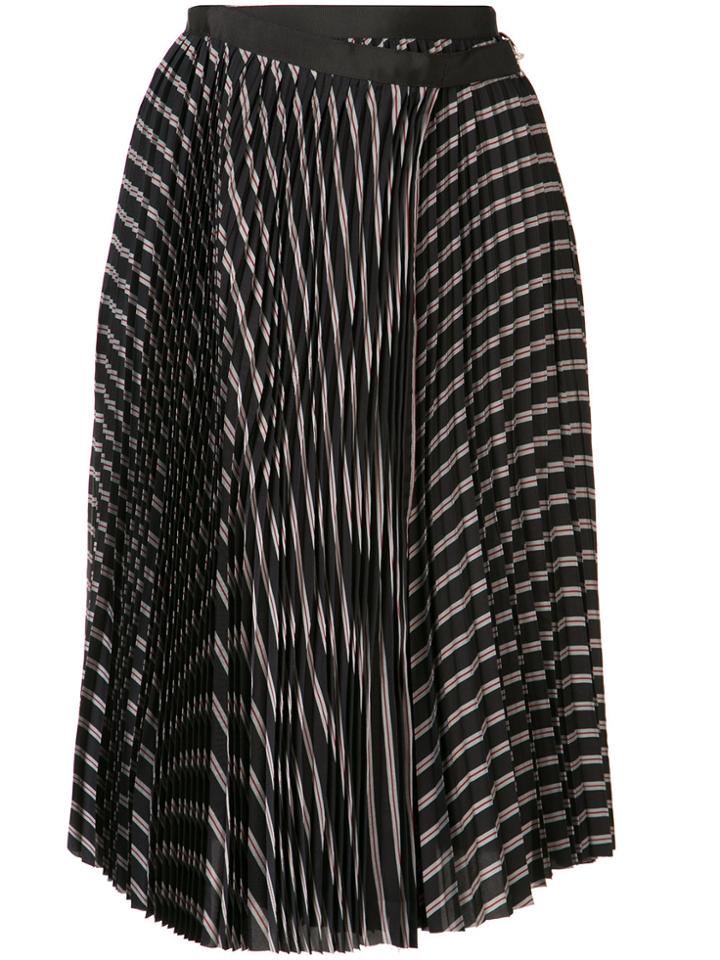 Sacai Pleated Wrap Skirt - Black