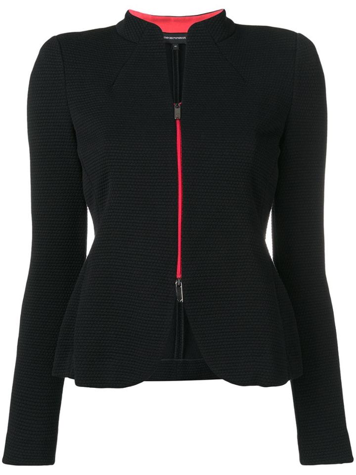 Emporio Armani Matelassé Jersey Jacket - Black